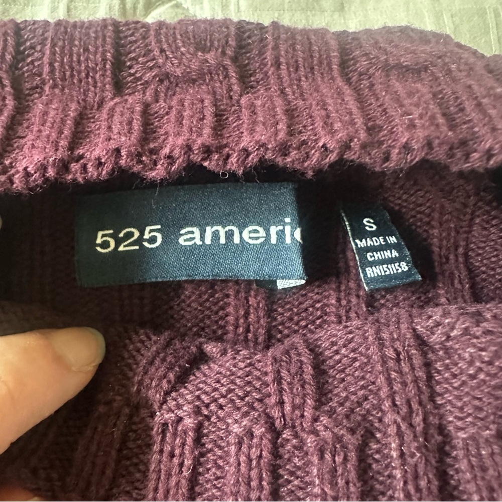 525 America Maroon Asymmetrical Turtleneck Sweater- Sz Women’s S - Picture 5 of 10